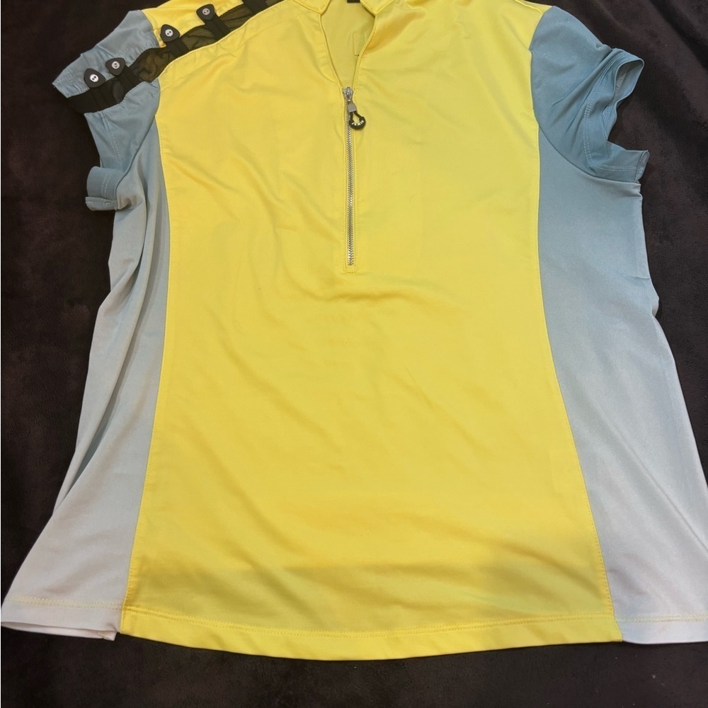 Jamie Sadock Yellow and Blue Women's Top Jersey